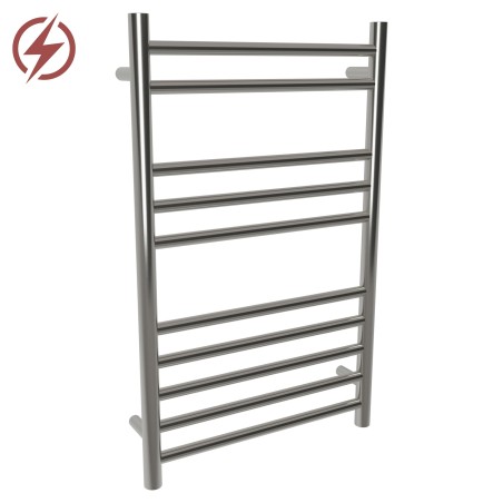 500mm (w) x 800mm (h) Electric Brushed Stainless Steel Towel Rail (Single Heat or Thermostatic Option)