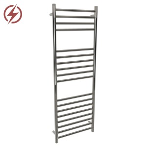 500mm (w) x 1400mm (h) Electric Polished Stainless Steel Towel Rail (Single Heat or Thermostatic Option)