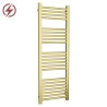 400mm (w) x 1200mm (h) Electric Straight Brushed Brass Towel Rail (Single Heat Or Thermostatic Option)