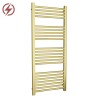 500mm (w) x 1200mm (h) Electric Straight Brushed Brass Towel Rail (Single Heat Or Thermostatic Option)