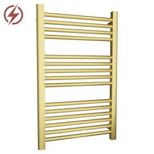 500mm (w) x 800mm (h) Electric Straight Brushed Brass Towel Rail (Single Heat Or Thermostatic Option)