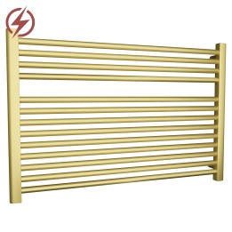 900mm (w) x 600mm (h) Electric Straight Brushed Brass Towel Rail (Single Heat Or Thermostatic Option)