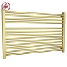 900mm (w) x 600mm (h) Electric Straight Brushed Brass Towel Rail (Single Heat Or Thermostatic Option)
