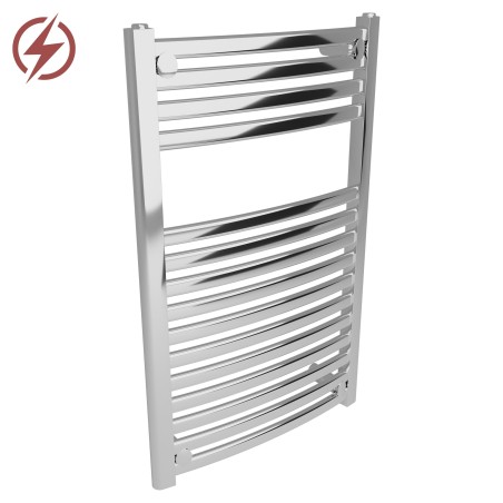 500mm (w) x 800mm (h) Ellipse Chrome Electric Towel Rails
