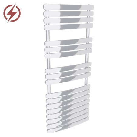 500mm x 1200mm  Castell Electric Chrome Designer Towel Rail
