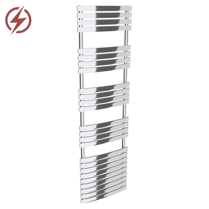 500mm (w) x 1742mm (h) Electric Solar Chrome  Towel Rails