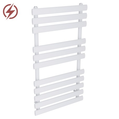 500mm x 930mm Electric Brecon White Oval Tube Towel Rail