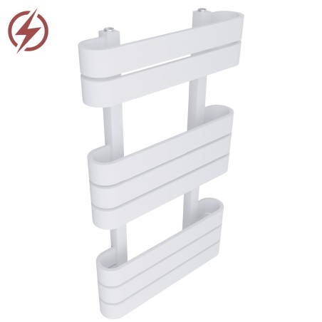 500mm x 850mm Electric Barlo White Designer Electric Towel Rail