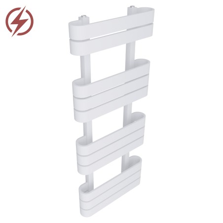 500mm x 1200mm Electric Barlo White Designer Electric Towel Rail