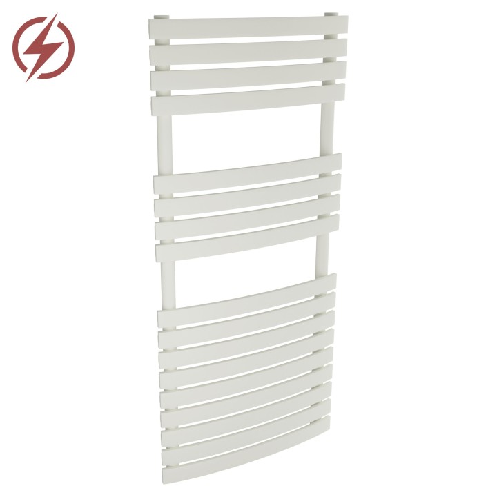 500mm (w) x 1106mm (h) Electric Solar White  Towel Rails