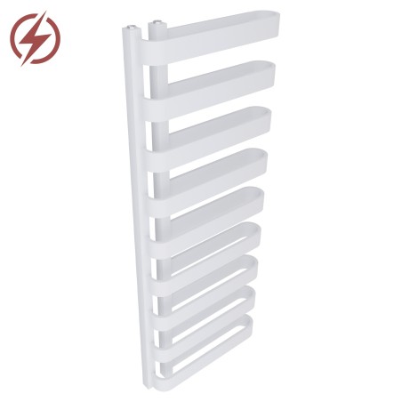 500mm x 1300mm Electric Barlo White Designer Electric Towel Rail