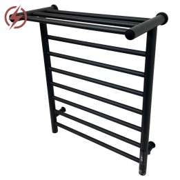 550mm (w) x 660mm (h) x 235mm (d) Axis Matt Black Dry Electric Towel Shelf Radiator (In-Built Controller)