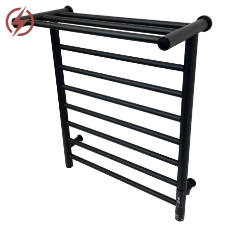 550mm (w) x 660mm (h) x 235mm (d) Axis Matt Black Dry Electric Towel Shelf Radiator (In-Built Controller)