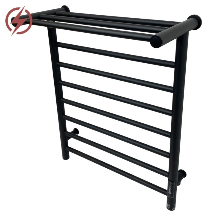 550mm (w) x 660mm (h) x 235mm (d) Axis Matt Black Dry Electric Towel Shelf Radiator (In-Built Controller)