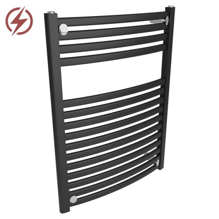 600mm (w) x 800mm (h) Ellipse Black Electric Towel Rails