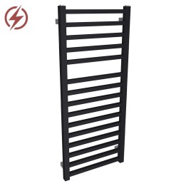 500mm (w) x 1165mm (h) Denbigh Black Electric Towel Rails