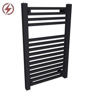 500mm (w) x 800mm (h) Electric Atlas Black Heated Towel Rail (Single Heat or Thermostatic Option)