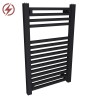 500mm x 800mm Electric Atlas Black Heated Towel Rails