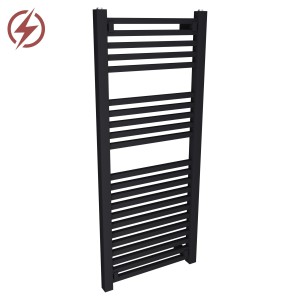500mm (w) x 1200mm (h) Electric Atlas Black Heated Towel Rail (Single Heat or Thermostatic Option)