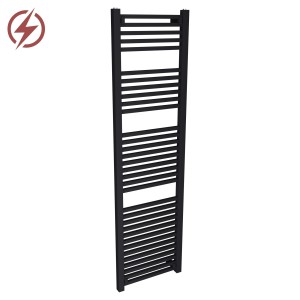 500mm (w) x 1800mm (h) Electric Atlas Black Heated Towel Rail (Single Heat or Thermostatic Option)