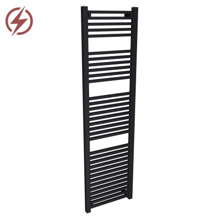 500mm x 1800mm Electric Atlas Black Heated Towel Rails