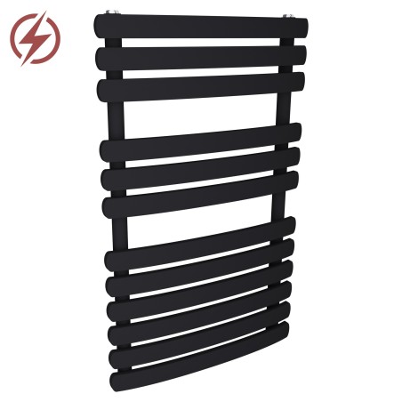500mm (w) x 800mm (h) Castell Black Towel Rail (Single Heat or Thermostatic Option)