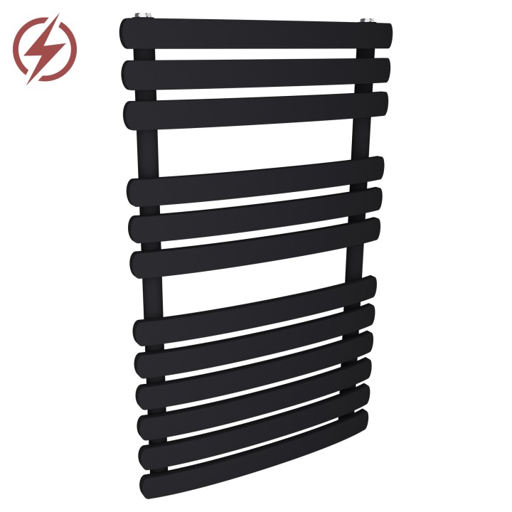 500mm (w) x 800mm (h) Castell Black Towel Rail (Single Heat or Thermostatic Option)