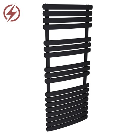 500mm (w) x 1200mm (h) Electric Castell Black Towel Rail