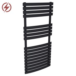 500mm (w) x 1106mm (h) Electric Solar Black  Towel Rails