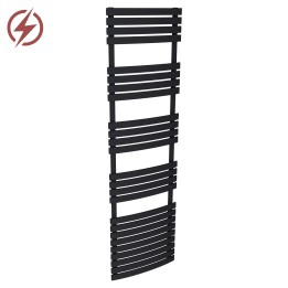 500mm (w) x 1742mm (h) Electric Solar Black  Towel Rails
