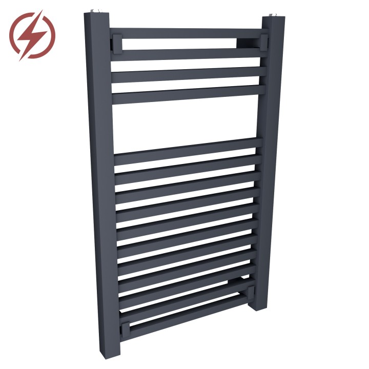 500mm x 800mm Electric Atlas Anthracite Heated Towel Rails