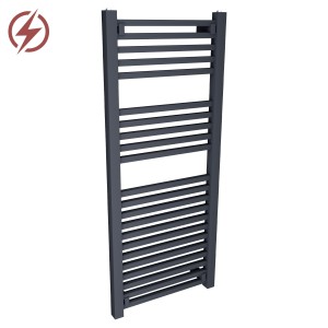 500mm (w) x 1200mm (h)Electric Atlas Anthracite Heated Towel Rail (Single Heat or Thermostatic Option)