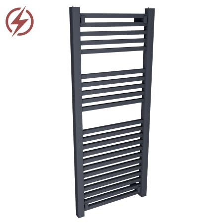500mm x 1200mm Electric Atlas Anthracite Heated Towel Rails