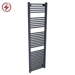 500mm x 1800mm Electric Atlas Anthracite Heated Towel Rails
