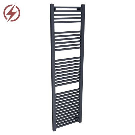 500mm x 1800mm Electric Atlas Anthracite Heated Towel Rails
