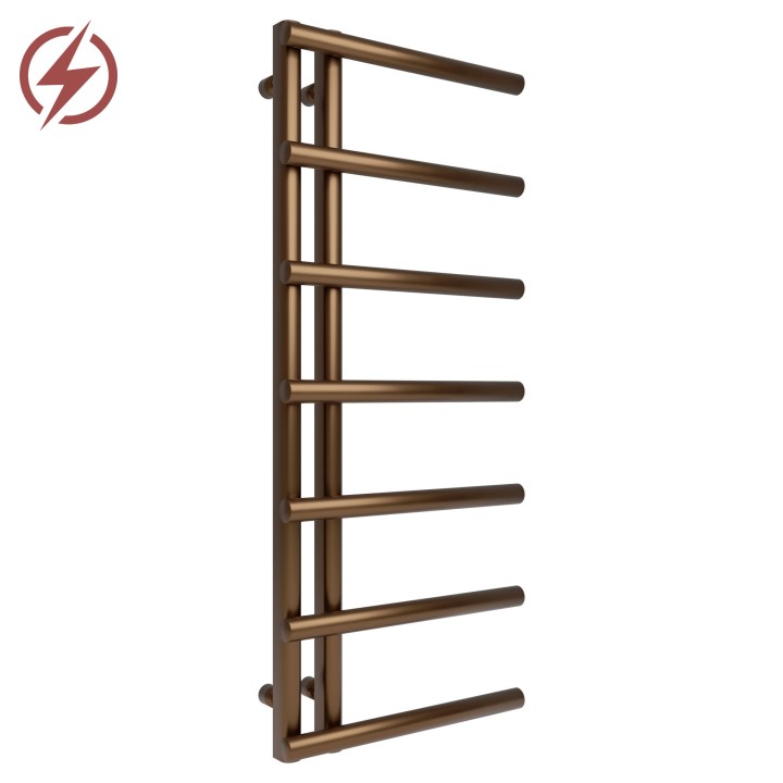 500mm (w) x 1200mm (h) Mira Brushed Bronze Electric Towel Rails