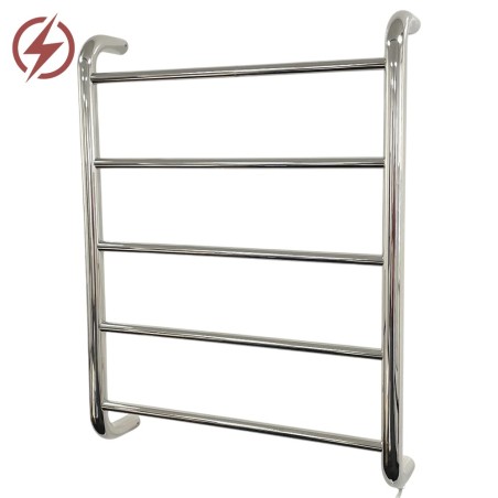 600mm (w) x 700mm (h) Contour Polished Stainless Steel Traditional Dry Electric Towel Rail