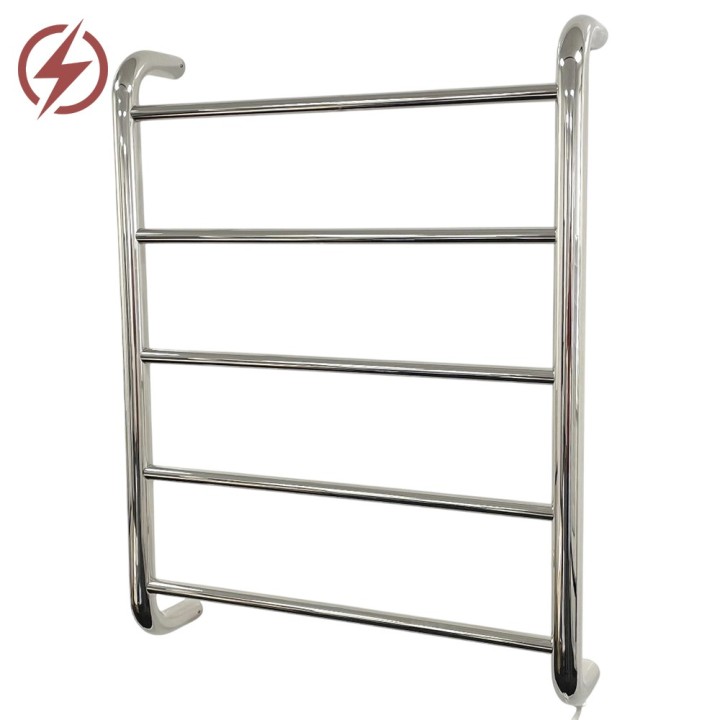 600mm (w) x 700mm (h) Contour Polished Stainless Steel Traditional Dry Electric Towel Rail