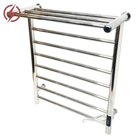 550mm (w) x 660mm (h) x 235mm (d) Axis Polished Stainless Steel Dry Electric Towel Shelf Radiator (In-Built Controller)