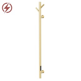 140mm (w) x 1100mm (h) Brushed Brass Stainless Steel Dry Electric Coat Robe Hanger/Dryer (In-Built Controller)