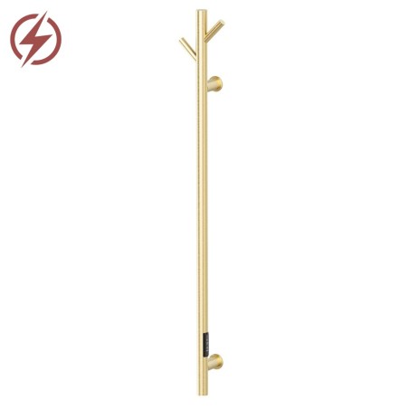 140mm (w) x 1100mm (h) Brushed Brass Stainless Steel Dry Electric Coat Robe Hanger/Dryer (In-Built Controller)