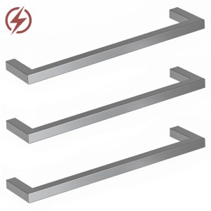 550mm(w) Square Polished Stainless Steel Heated Electric Towel Bars (Pack of 3)