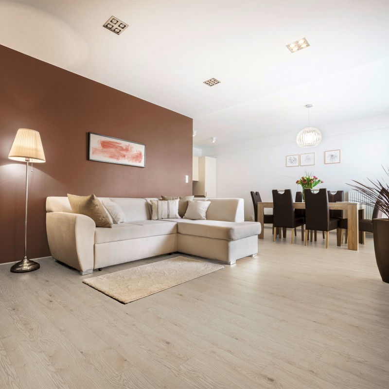 Luvanto Latte Oak - Premium Design Wood Luxury Vinyl Flooring - Click - 228mm x 1220mm - Insitu