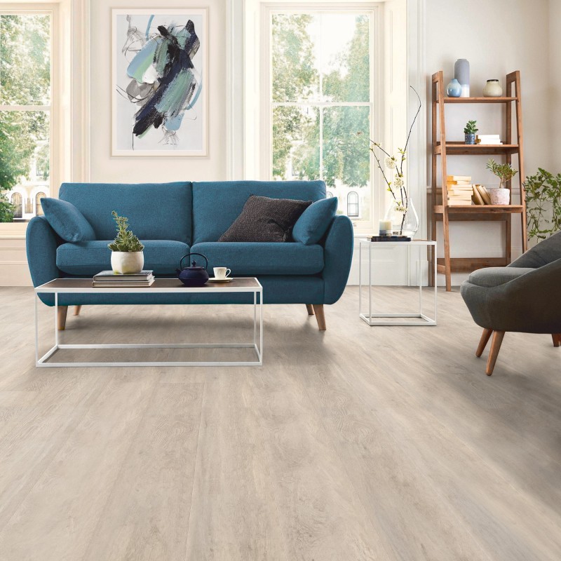 Luvanto Washed Grey Oak - Click Plus Wood Luxury Vinyl Flooring - 228mm x 1220mm - Insitu