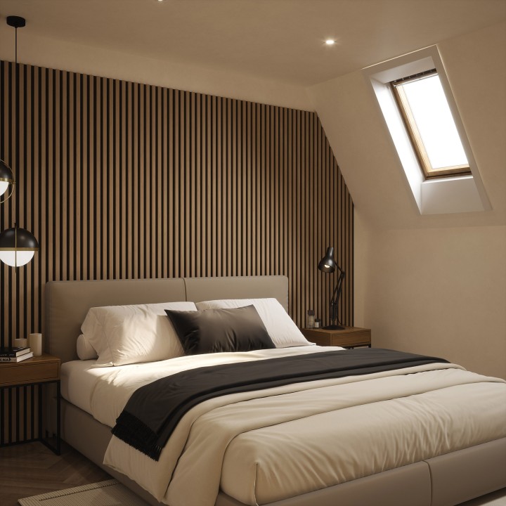 Tuscan Natural Oak Acoustic Slat Wall Panel - 2400mm x 608mm