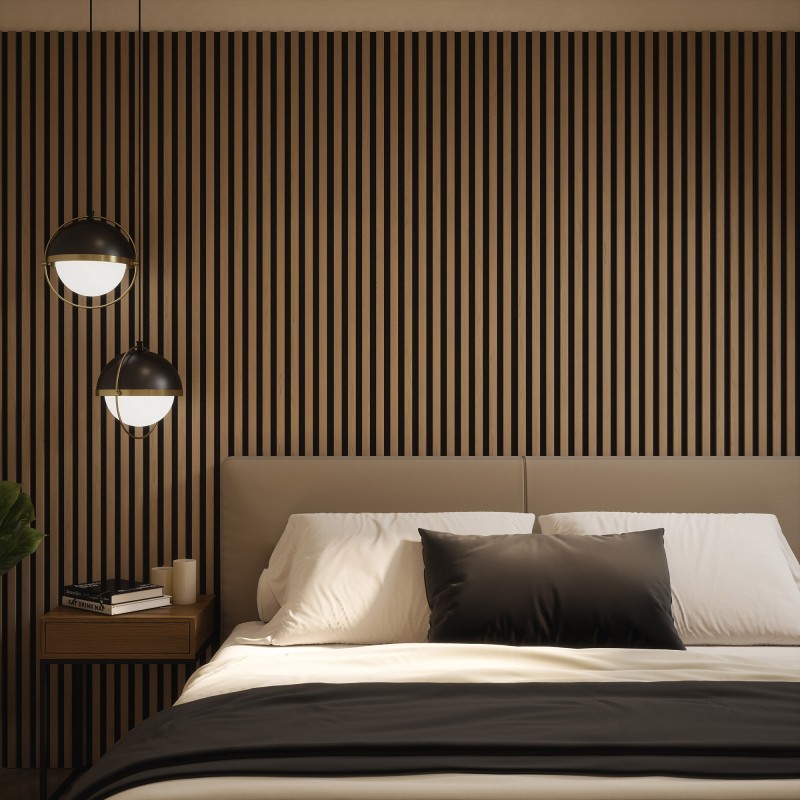 Tuscan Natural Oak Acoustic Slat Wall Panel - 2400mm x 608mm