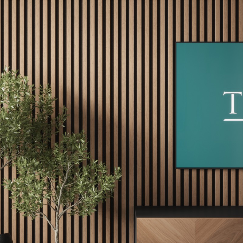 Tuscan Smoked Oak Acoustic Slat Wall Panel - 2400mm x 608mm - Single