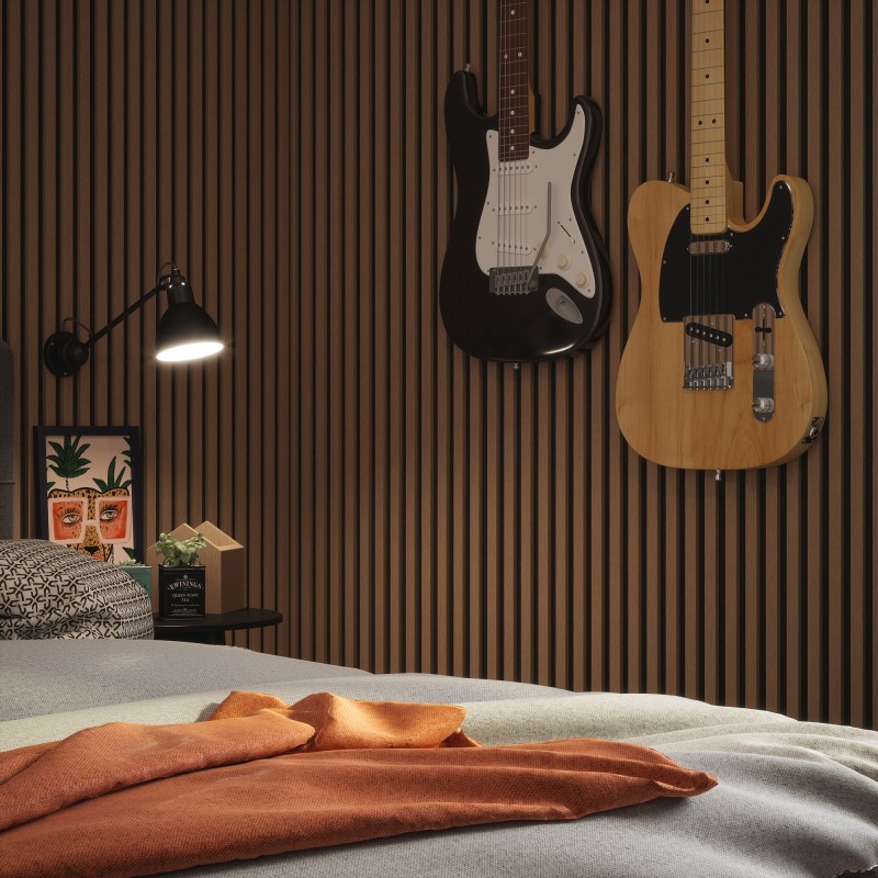 Tuscan Smoked Oak Acoustic Slat Wall Panel - 2400mm x 608mm - Single