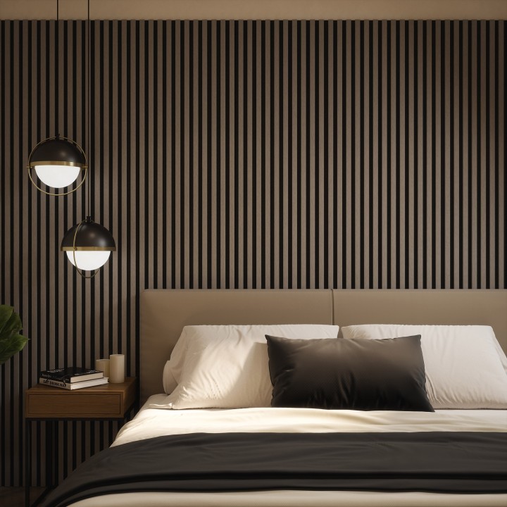 Tuscan Misty Grey Acoustic Slat Wall Panel - 2400mm x 608mm - Single