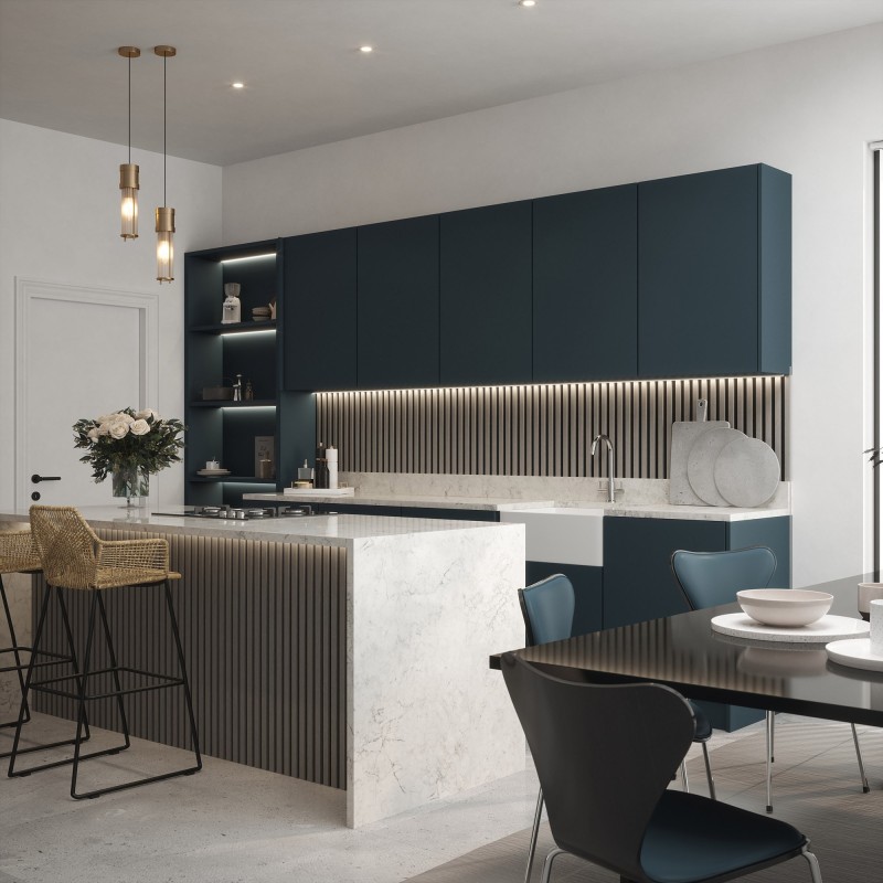 Tuscan Misty Grey Acoustic Slat Wall Panel - 2400mm x 608mm - Single